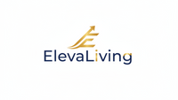 ElevaLiving Logo - Navy & Gold